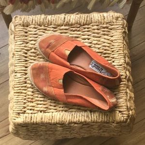 Print Espadrille Style Slip On Flats